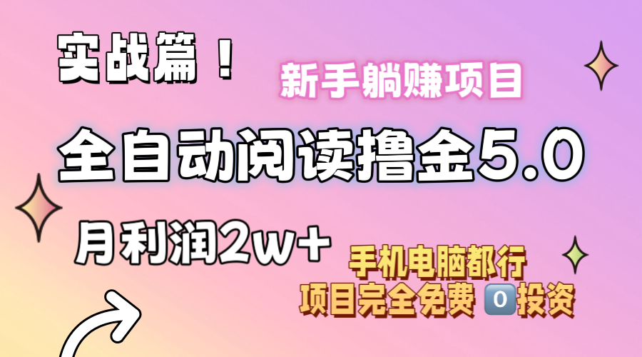（11578期）小说全自动阅读撸金5.0 操作简单 可批量操作 零门槛！小白无脑上手月入2w+-悟空聊项目