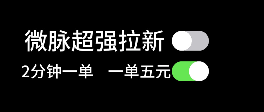 （11580期）微脉超强拉新， 两分钟1单， 一单利润5块，适合小白-悟空聊项目