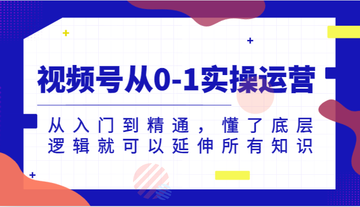 视频号从0-1实操运营，从入门到精通，懂了底层逻辑就可以延伸所有知识（更新2024.7）-悟空聊项目