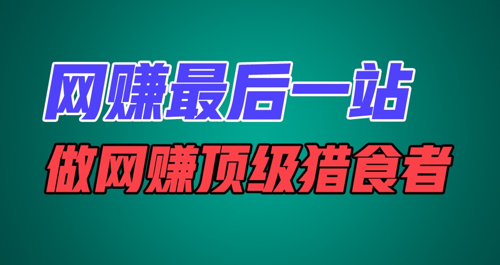 网赚最后一站，卖项目，做网赚顶级猎食者-悟空聊项目