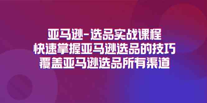 亚马逊选品实战课程，快速掌握亚马逊选品的技巧，覆盖亚马逊选品所有渠道-悟空聊项目