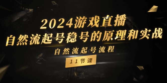 （11653期）2024游戏直播-自然流起号稳号的原理和实战，自然流起号流程（11节）-悟空聊项目