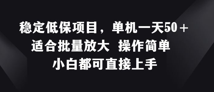 稳定低保项目，单机一天50+适合批量放大 操作简单 小白都可直接上手【揭秘】-悟空聊项目