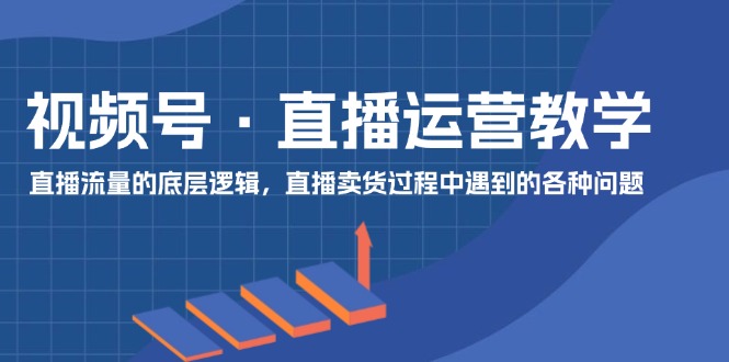 视频号直播运营教学：直播流量的底层逻辑，直播卖货过程中遇到的各种问题-悟空聊项目