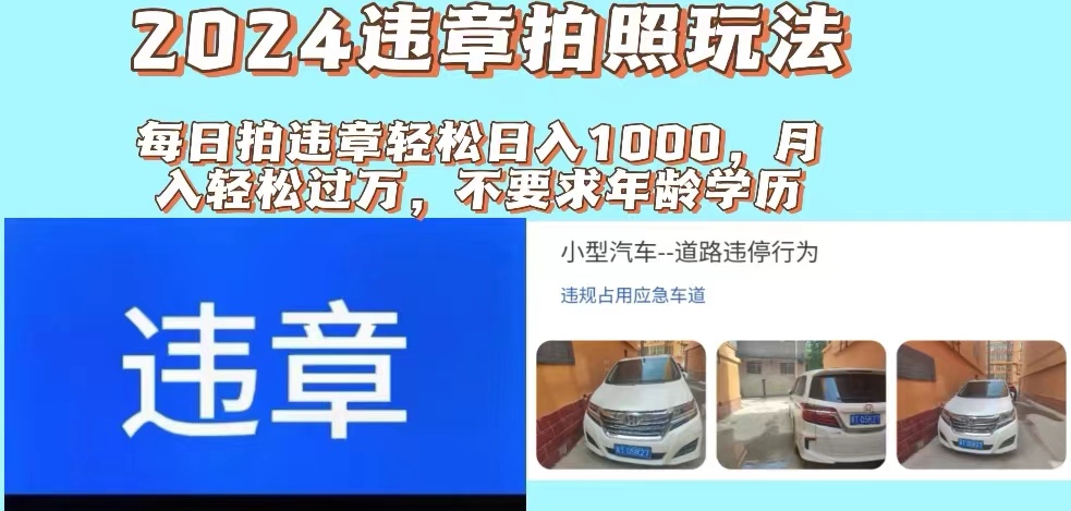 （11743期）2024违章拍照新玩法，推广躺赚+拍照赚钱双模式，日入1000+-悟空聊项目