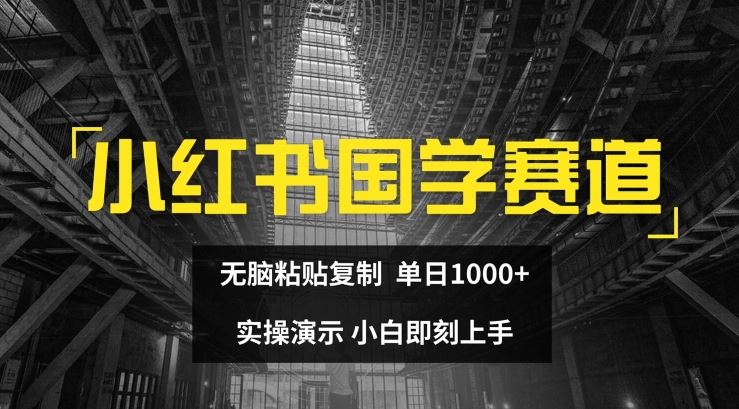 小红书国学赛道，无脑粘贴复制，单日1K，实操演示，小白即刻上手【揭秘】-悟空聊项目
