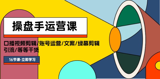 （11803期）操盘手运营课程：口播视频剪辑/账号运营/文案/绿幕剪辑/引流/干货/16节-悟空聊项目