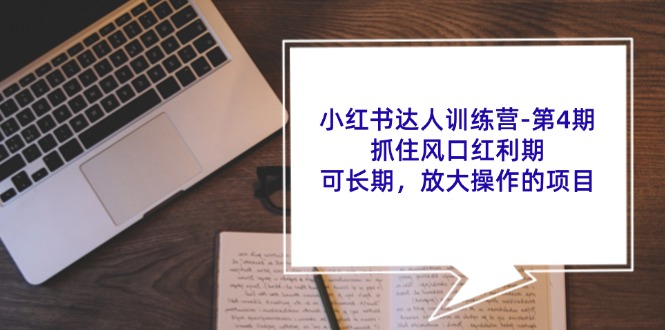 （11837期）小红书达人训练营-第4期：抓住风口红利期，可长期，放大操作的项目-悟空聊项目
