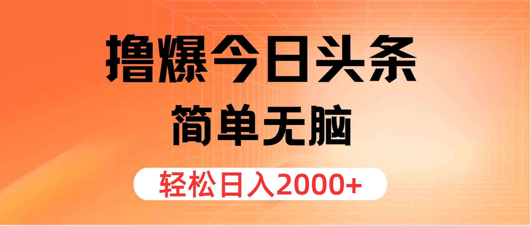 （11849期）撸爆今日头条，简单无脑，日入2000+-悟空聊项目