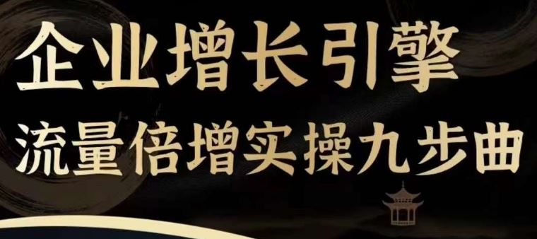 企业增长引擎流量倍增实操九步曲，一套课程帮你找到快速、简单、有效、可复制的获客+变现方式，-悟空聊项目