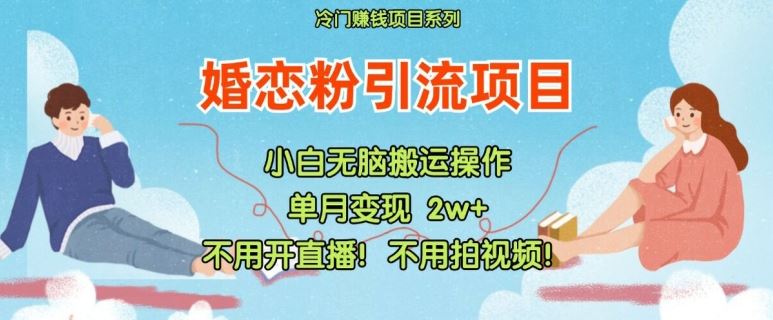 小红书婚恋粉引流，不用开直播，不用拍视频，不用做交付【揭秘】-悟空聊项目