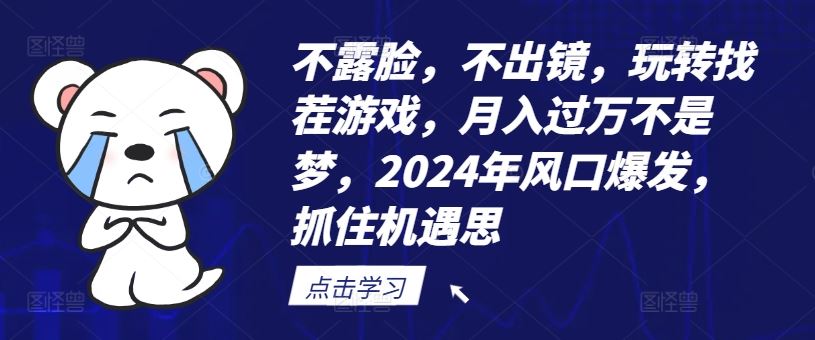 不露脸，不出镜，玩转找茬游戏，月入过万不是梦，2024年风口爆发，抓住机遇【揭秘】-悟空聊项目