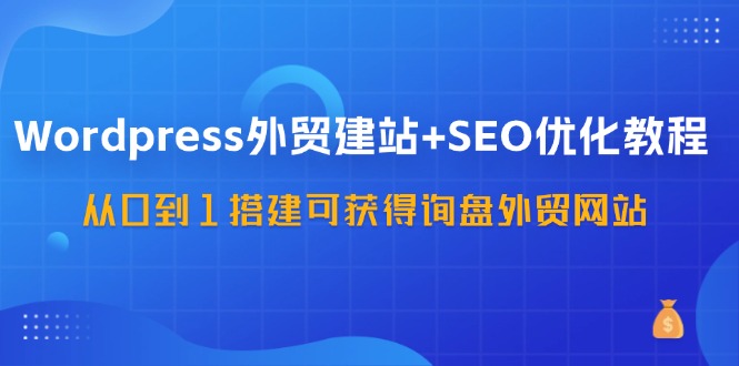 （11911期）WordPress-外贸建站+SEO优化教程：从0到1搭建可获得询盘外贸网站-57节课-悟空聊项目