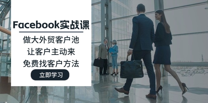 （11913期）Facebook实战课：做大外贸客户池，让客户主动来，免费找客户方法-悟空聊项目