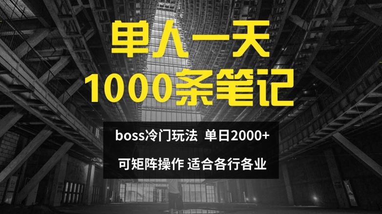 单人一天1000条笔记，日入2000+，BOSS直聘的正确玩法【揭秘】-悟空聊项目
