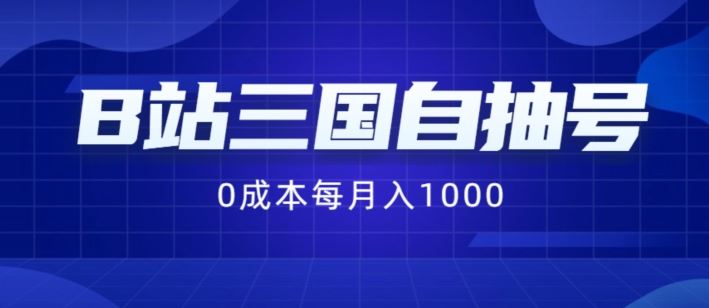 B站三国自抽号项目，0成本纯手动，每月稳赚1000【揭秘】-悟空聊项目