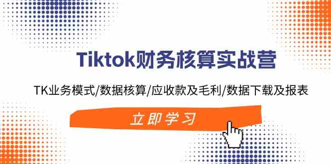 Tiktok财务核算实战营：TK业务模式/数据核算/应收款及毛利/数据下载及报表-悟空聊项目