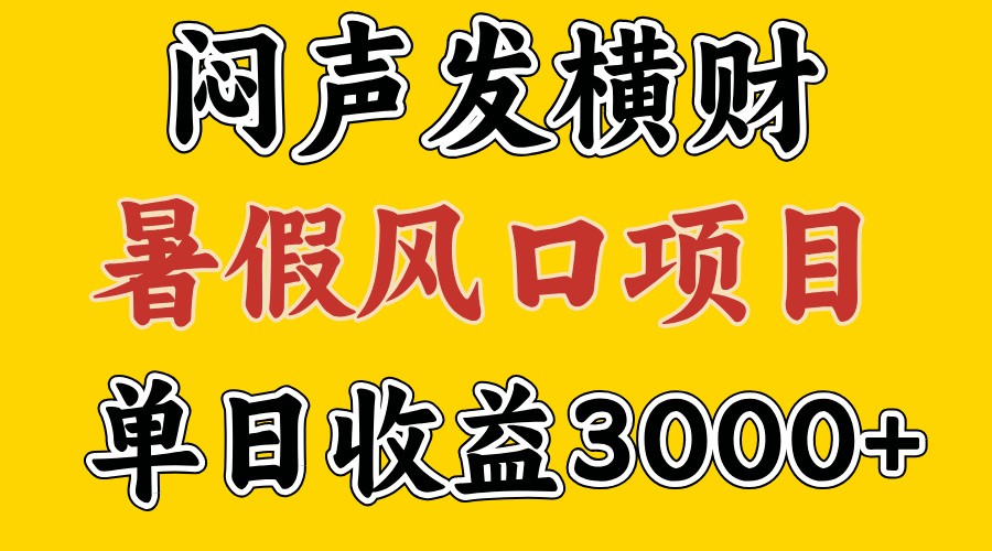 30天赚了7.5W 暑假风口项目，比较好学，2天左右上手-悟空聊项目