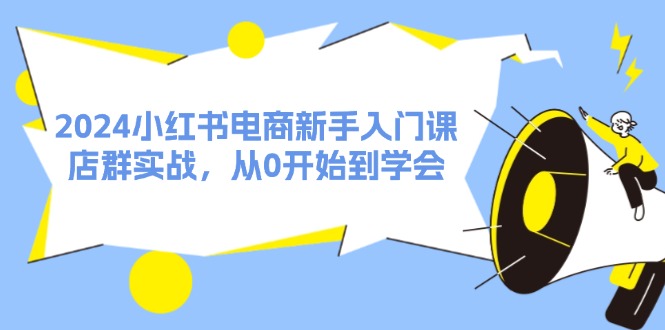 2024小红书电商新手入门课，店群实战，从0开始到学会（31节）-悟空聊项目