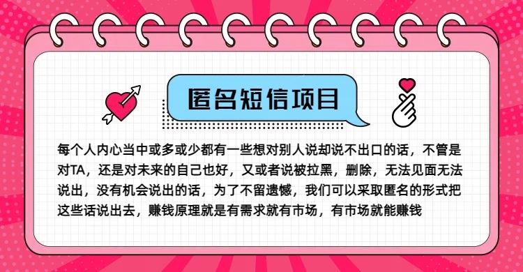 冷门小众赚钱项目，匿名短信，玩转信息差，月入五位数【揭秘】-悟空聊项目