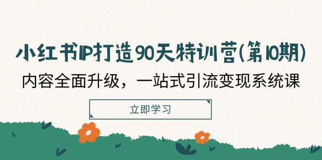 小红书IP打造90天特训营(第10期)：内容全面升级，一站式引流变现系统课-悟空聊项目