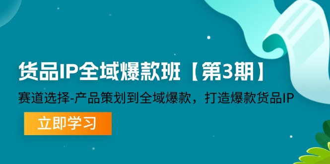 货品IP全域爆款班【第3期】赛道选择、产品策划到全域爆款，打造爆款货品IP-悟空聊项目