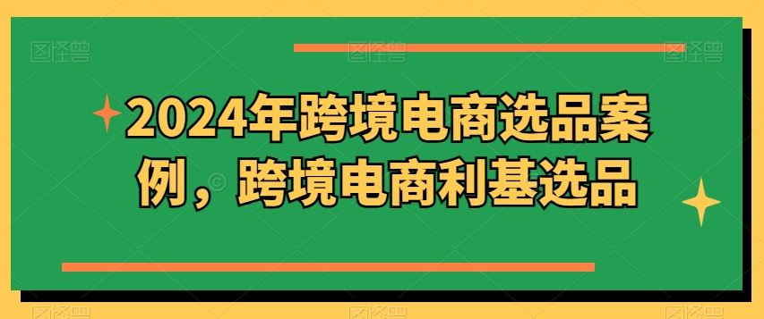 2024年跨境电商选品案例，跨境电商利基选品（更新）-悟空聊项目