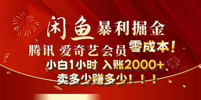 （12236期）闲鱼全新暴力掘金玩法，官方正品影视会员无成本渠道！小白1小时收…-悟空聊项目