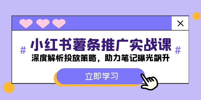 小红书-薯条推广实战课：深度解析投放策略，助力笔记曝光飙升-悟空聊项目