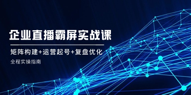 （12338期）企 业 直 播 霸 屏实战课：矩阵构建+运营起号+复盘优化，全程实操指南-悟空聊项目