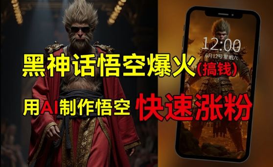 黑神话悟空爆火，已有人利用这波热点变现几十万，普通人也可用AI蹭上这波热度搞钱，有多重变现方法-悟空聊项目