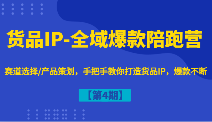 货品IP-全域爆款陪跑营【第4期】赛道选择/产品策划，手把手教你打造货品IP，爆款不断-悟空聊项目