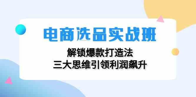 电商选品实战班：解锁爆款打造法，三大思维引领利润飙升-悟空聊项目
