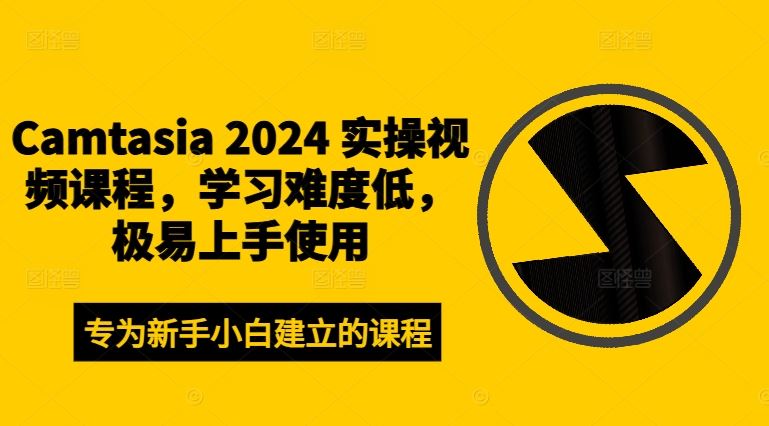 Camtasia 2024 实操视频课程，学习难度低，极易上手使用-悟空聊项目