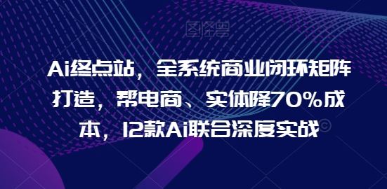 Ai终点站，全系统商业闭环矩阵打造，帮电商、实体降70%成本，12款Ai联合深度实战【0906更新】-悟空聊项目