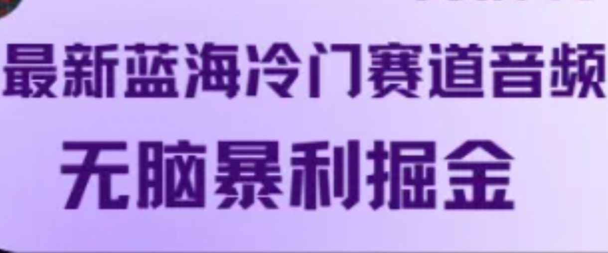最新蓝海冷门赛道音频，无脑暴利掘金-悟空聊项目