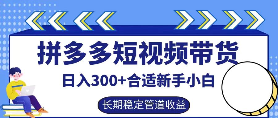 拼多多短视频带货日入300+，实操账户展示看就能学会-悟空聊项目