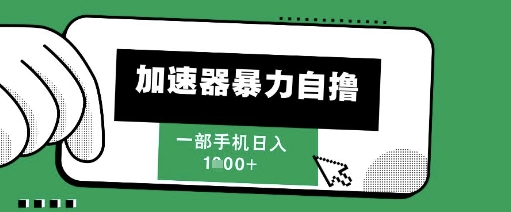 205新风口，加速器暴力自撸，单机日入1k+【揭秘】-悟空聊项目