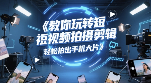 教你玩转短视频拍摄剪辑，轻松拍出手机大片-悟空聊项目
