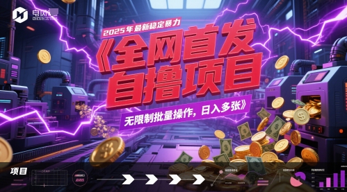 全网首发，2025年最新稳定暴力全自动自撸项目，无限制批量操作，日入多张【揭秘】-悟空聊项目