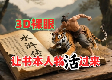 书本人物裸眼3D视频，新的玩法，流量超猛，保姆级教程-悟空聊项目