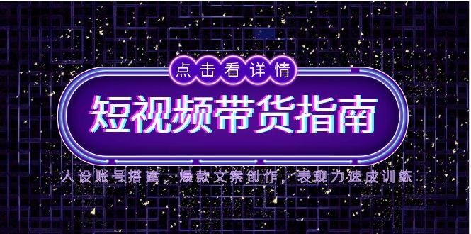 2025短视频带货指南，人设账号搭建，爆款文案创作，表现力速成训练-悟空聊项目