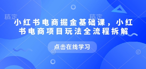 小红书电商掘金课，小红书电商项目玩法全流程拆解(更新5月)-悟空聊项目