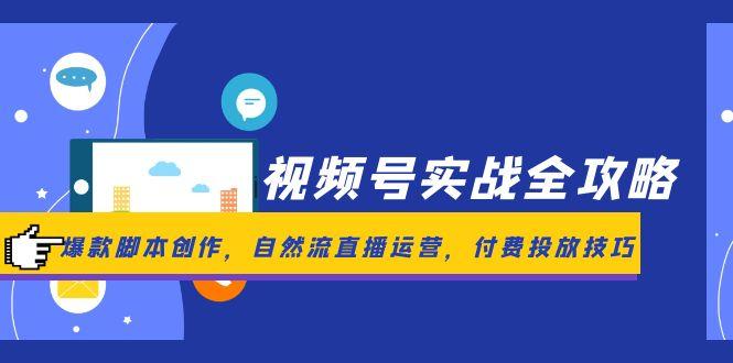 视频号实战全攻略，爆款脚本创作，自然流直播运营，付费投放技巧-悟空聊项目