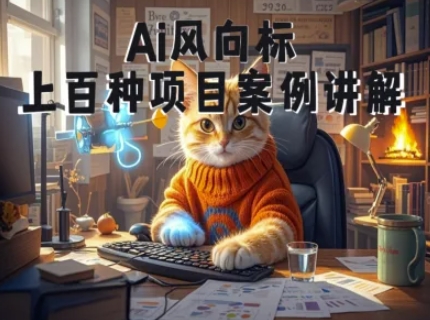 Ai风向标-附100种项目案例玩法-0基础小白到大神ai视频商业应用教学-悟空聊项目