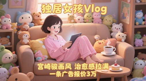 单个账号涨粉71W！用AI制作独居女孩Vlog，宫崎骏画风，治愈感拉满，一条广告报价3W-悟空聊项目