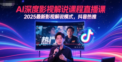 AI深度影视解说课程直播课，2025最新影视解说模式，抖音热推-悟空聊项目