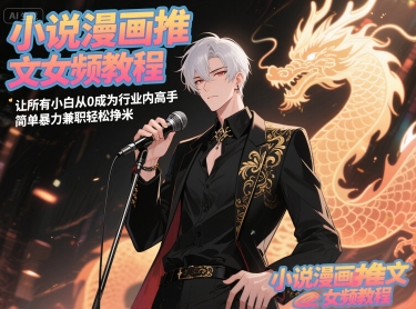 小说漫画推文女频教程，让所有小白从0成为行业内高手，简单暴力兼职轻松挣米-悟空聊项目