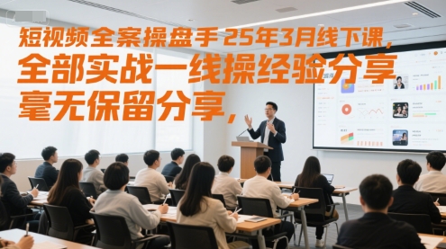短视频全案操盘手25年3月线下课，全部实战一线操盘手经验分享，毫无保留分享，全是干货-悟空聊项目