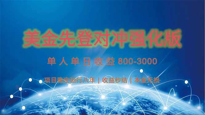 美金先登计划对冲强化版，2025年黑马中最暴力收益日收益1k-4k(可放大…-悟空聊项目